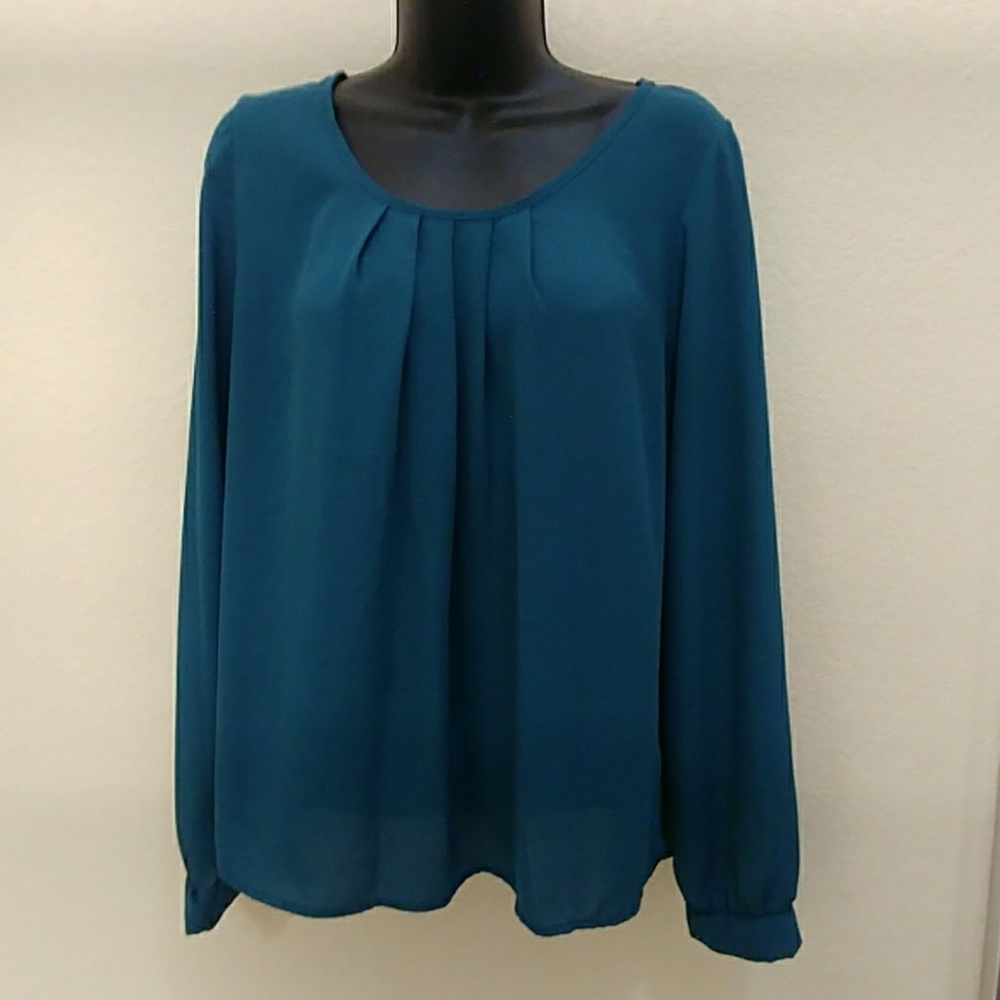 Everly Long Sleeve Chiffon Blouse